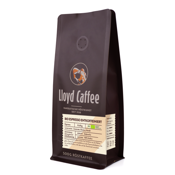 Lloyd Bio Espresso entcoffeiniert 500g Bohne